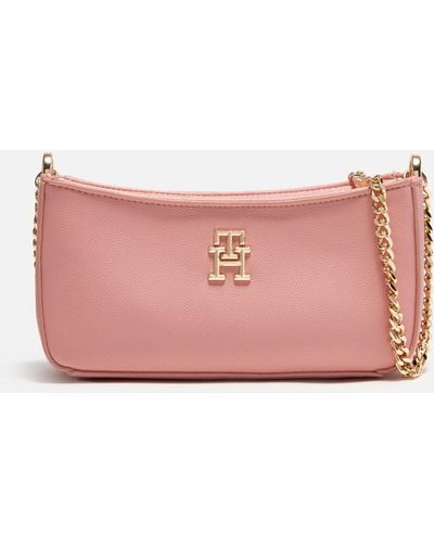 Tommy Hilfiger Timeless Chain Faux Leather Crossbody Bag - Pink