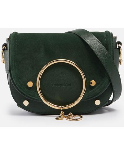 See By Chloé Mara Leather And Suede Bag - Green