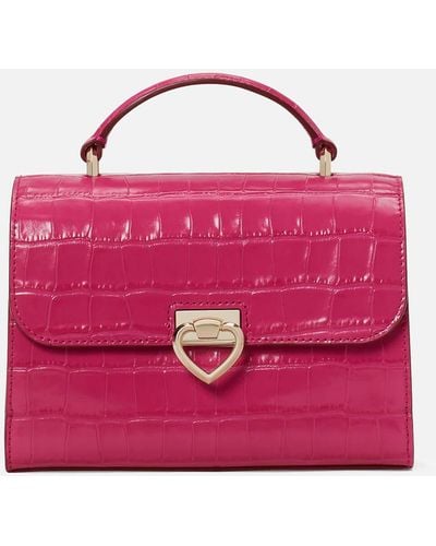 Kate Spade Lovitt Croc Leather – Top Handle Bag - Pink