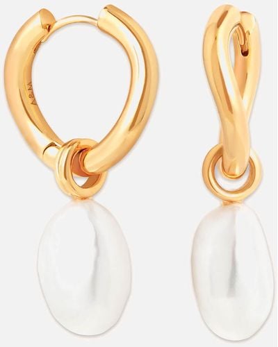 Astrid & Miyu 18-karat Gold-plated Freshwater Pearl Earrings - Multicolor