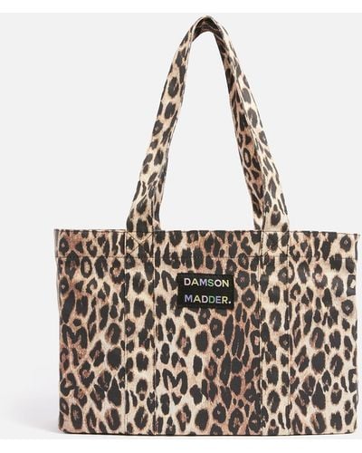 Damson Madder Leopard-print Canvas Tote Bag - Black