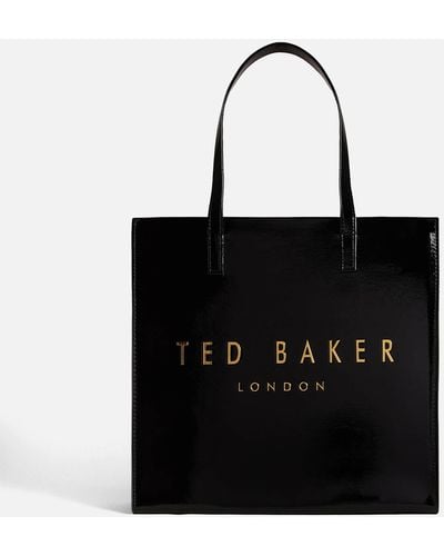 Ted Baker Crinkon Faux Leather Large Tote Bag - Schwarz