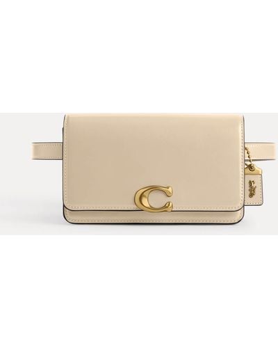COACH Luxe Refined Bandit Leather Belt Bag - Natural