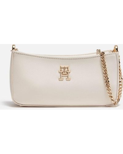 Tommy Hilfiger Timeless Chain Faux Leather Crossbody Bag - Natur