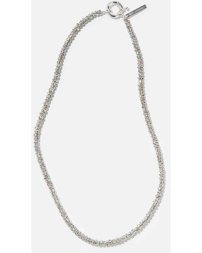 PEARL OCTOPUSS.Y Skinny Silver-plated Crystal Necklace - White