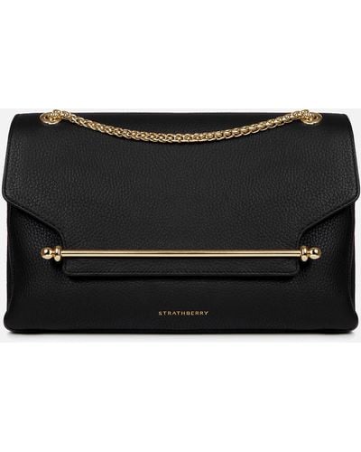 Strathberry East West Leather Crossbody Bag - Black