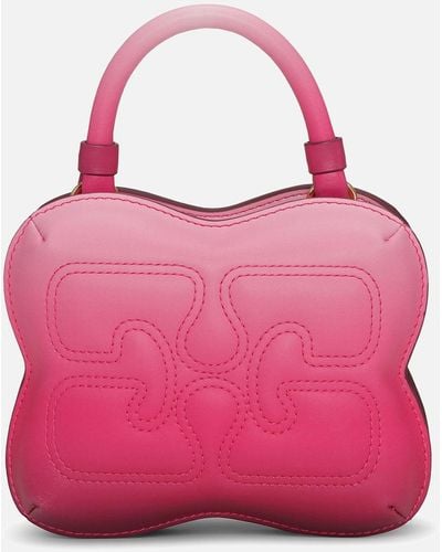 Ganni Butterfly Small Gradient Padded Leather Crossbody Bag - Pink
