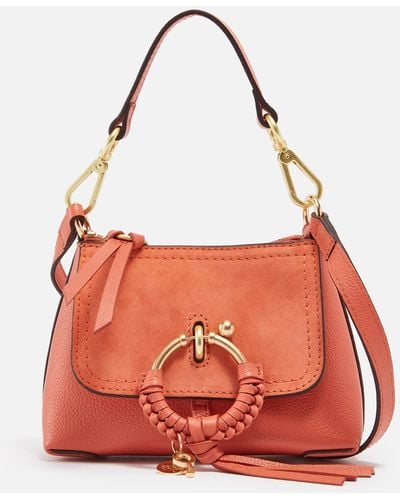 See By Chloé Joan Mini Suede And Leather Shoulder Bag - Red