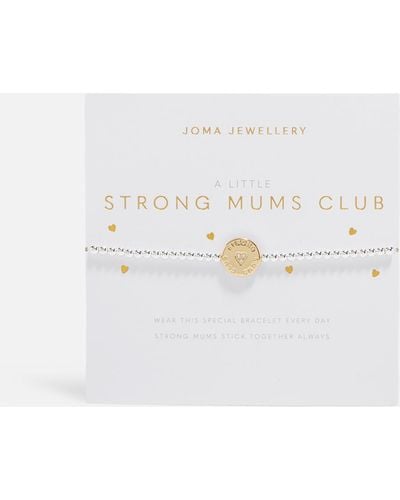 Joma Jewellery A Little Strong Mums Club Silver-tone Bracelet - White