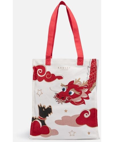 Radley Lunar New Year Medium Cotton-canvas Tote Bag - Red