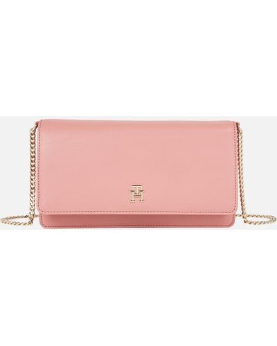 Tommy Hilfiger Refined Chain Faux Leather Crossbody Bag - Pink