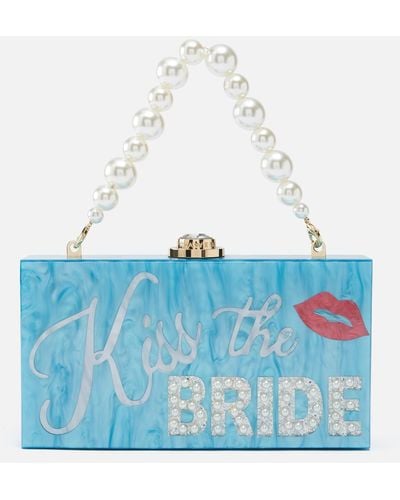 Sophia Webster Cleo Kiss The Bride Acrylic Clutch Bag - Blue