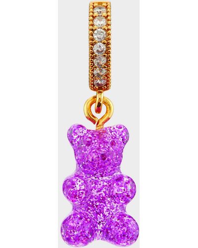 Crystal Haze Jewelry Nostalgia Pave Glitter Bear - Purple