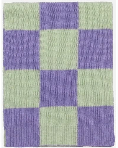 Stine Goya Orphea Checked Ribbed-knit Scarf - Purple
