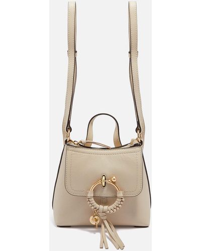 See By Chloé Joan Leather And Suede Backpack - Natural