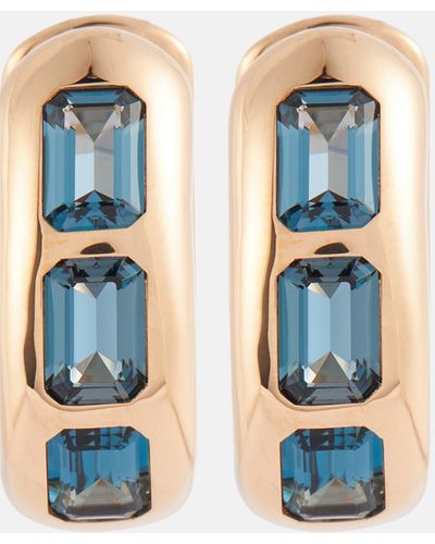Pomellato Iconica 18kt Rose Gold Earrings With Blue Topaz
