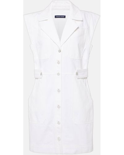 Veronica Beard Jax Denim Shirt Dress - White