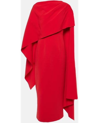 ROKSANDA Demetria Caped Midi Dress - Red