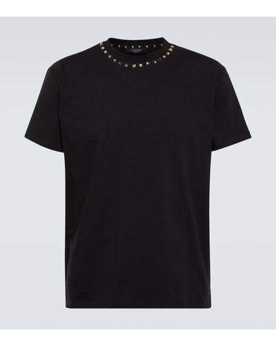 Valentino Rockstud Cotton Jersey T-shirt - Black