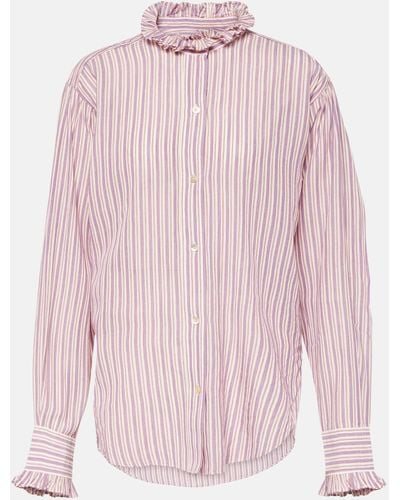 Isabel Marant Saoli Striped Cotton Shirt - Pink