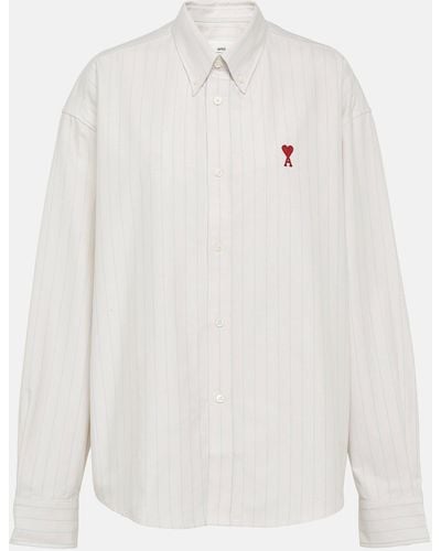 Ami Paris Ami De Cour Striped Cotton Shirt - White