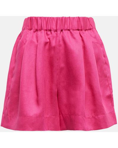 Asceno Zurich Linen Shorts - Pink