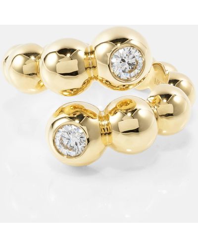 Melissa Kaye Audrey Large Wrap 18kt Gold Ring With Diamonds - Metallic