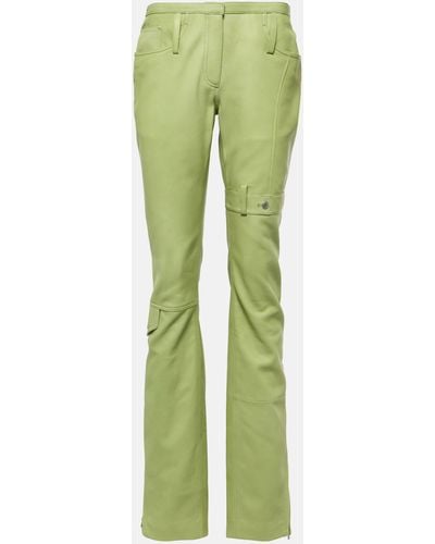 Acne Studios Lipper Leather Cargo Pants - Green