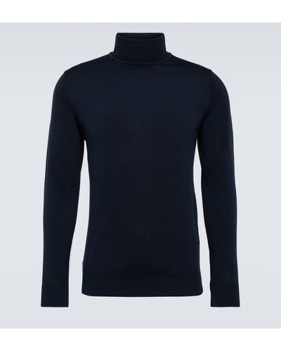 Sunspel Wool Turtleneck Sweater - Blue