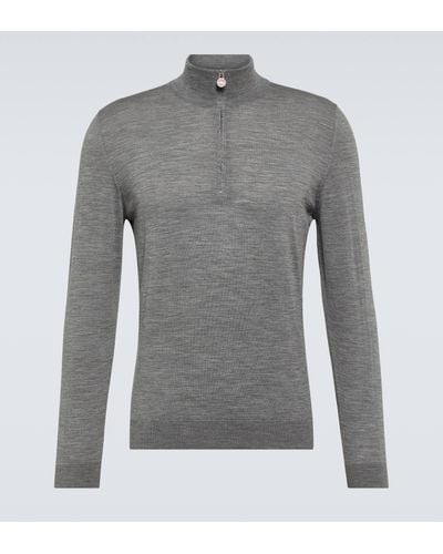 Kiton Wool Half-zip Sweater - Grey