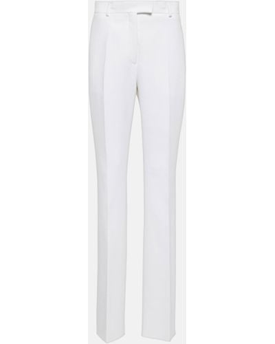 Ferragamo High-rise Crepe Straight Pants - White