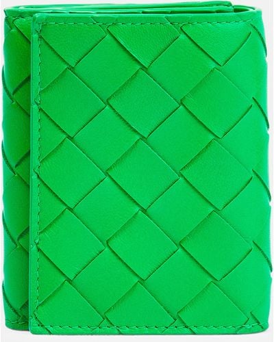 Bottega Veneta Tri-fold Leather Wallet - Green