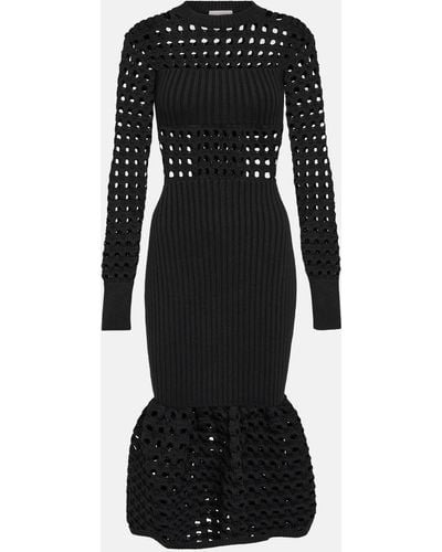 Alexander McQueen Alexander Mc Queen Knitted Midi Dress - Black