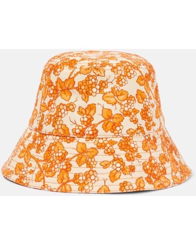 Etro Printed Canvas Bucket Hat - Orange