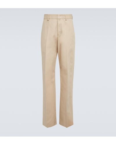 Valentino Wide-leg Cotton Pants - Natural