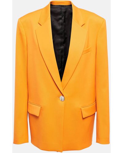 The Attico Bianca Wool-blend Blazer - Orange