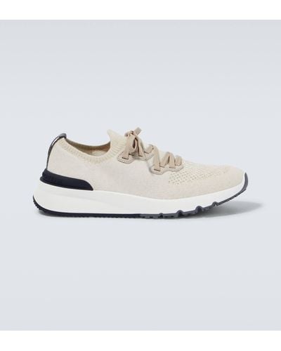 Brunello Cucinelli Cotton Knit Sneakers - White