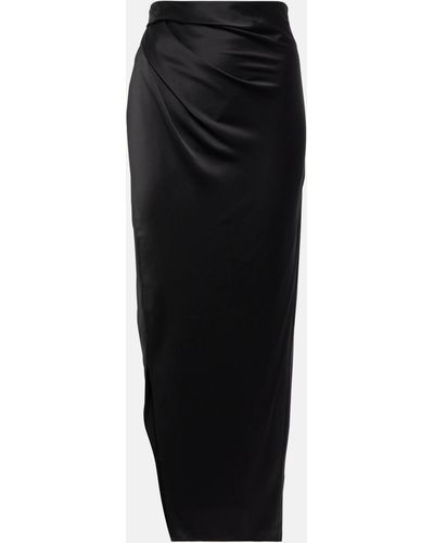 The Sei Silk Midi Skirt - Black