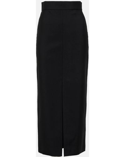 Alexander McQueen Wool Pencil Skirt - Black