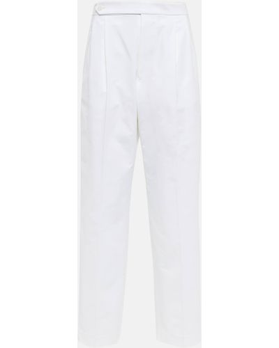 Tod's Straight Cotton-blend Pants - White