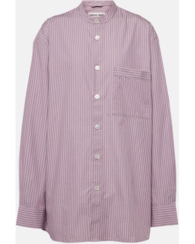 Birkenstock 1774 X Tekla Striped Cotton Pyjama Shirt - Purple