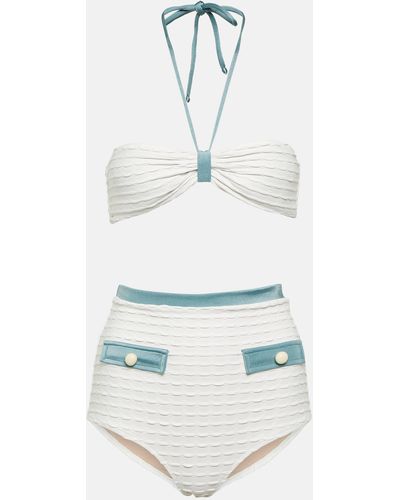 Adriana Degreas High-rise Jacquard Bikini - White