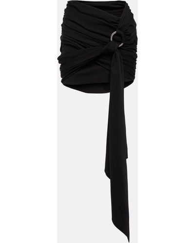 The Attico Fran Technical Jersey Miniskirt - Black