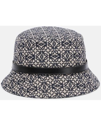 Loewe Anagram Cotton Bucket Hat - Blue