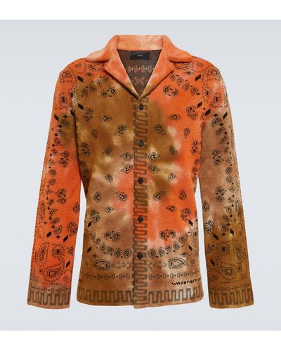 Alanui Bandana Piquet Jacquard Cotton Shirt - Orange