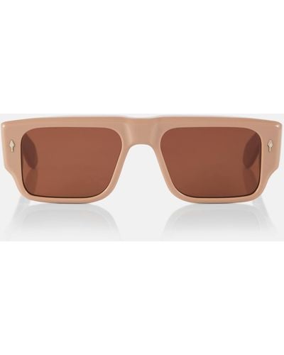 Jacques Marie Mage Devoto Square Sunglasses - Brown