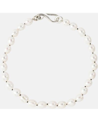 Sophie Buhai Deco Collar Sterling Silver Necklace With Pearls - White