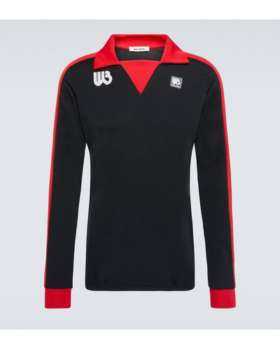 Wales Bonner Panelled Jersey Polo Top - Black
