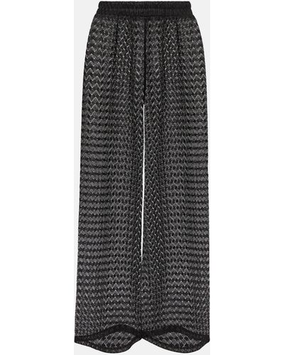 Melissa Odabash Sienna Crochet Wide-leg Pants - Grey