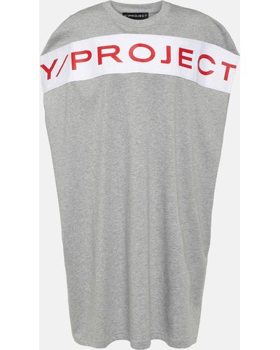 Y. Project Logo Cotton Jersey Minidress - Grey